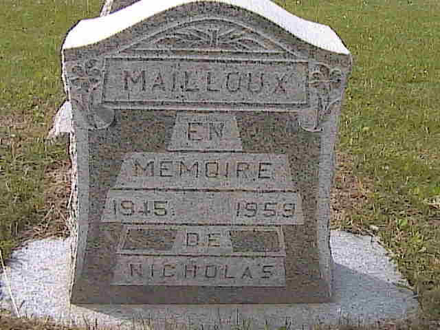 Headstone image of Mailloux