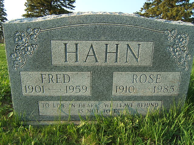 Headstone image of Hahn