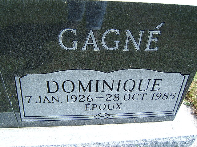 Headstone image of Gagné
