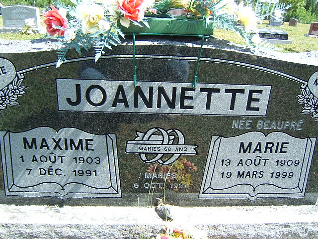 Headstone image of Joannette