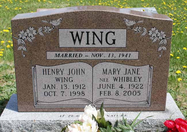 Headstone image of Wing