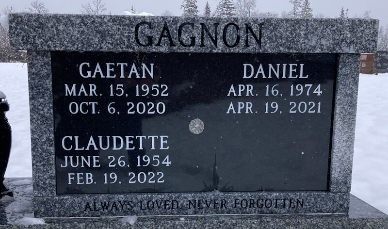 Headstone image of Gagnon