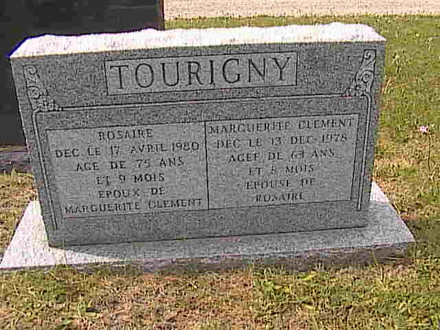 Headstone image of Tourigny