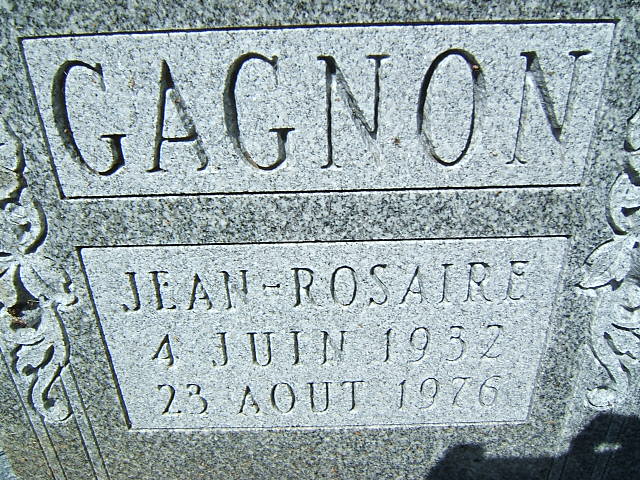 Headstone image of Gagnon