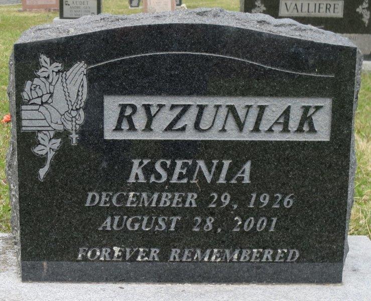 Headstone image of Ryzuniak