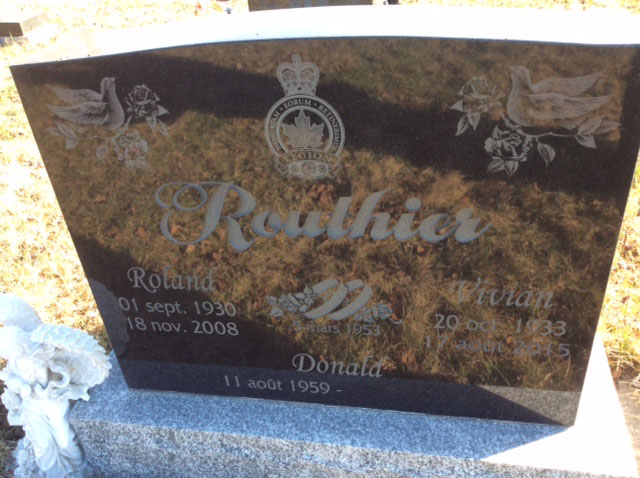 Headstone image of Routhier
