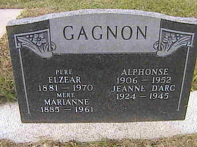 Headstone image of Gagnon
