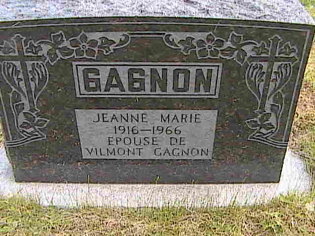 Headstone image of Gagnon